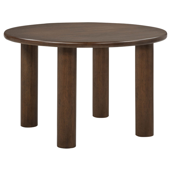 Mesa de comedor redonda de madera Faulkner de 48" - roble marrón