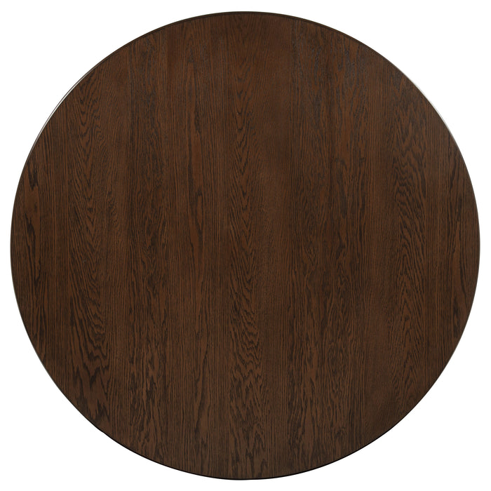 Mesa de comedor redonda de madera Faulkner de 48" - roble marrón