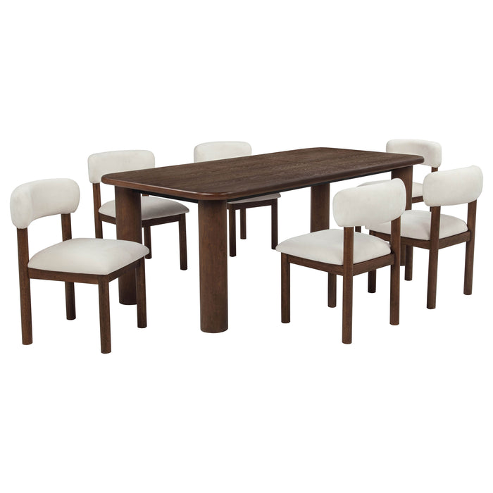 Juego de comedor extensible Faulkner de 7 piezas de 84" - crema