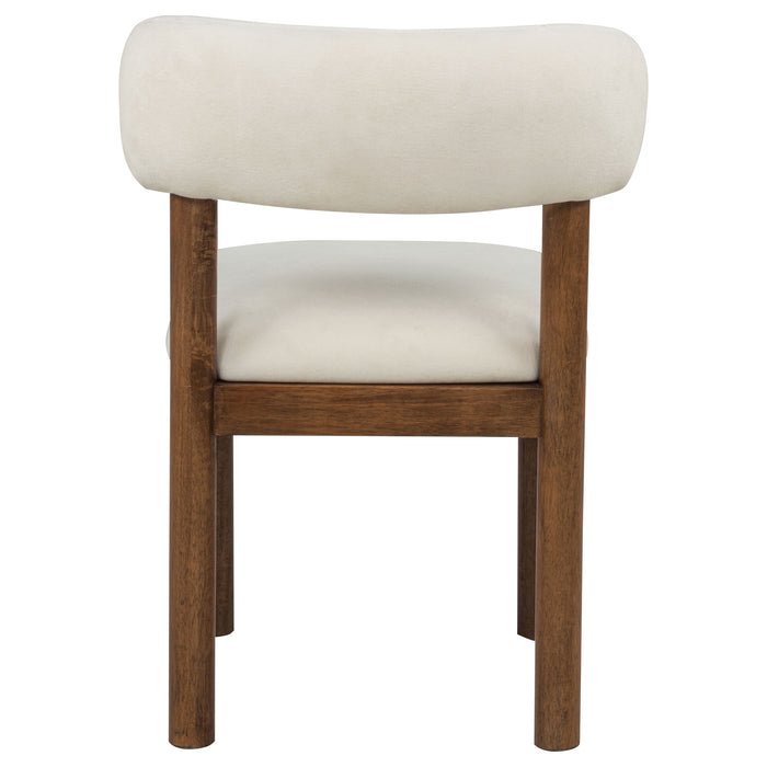Silla auxiliar de comedor tapizada Faulkner (juego de 2) - crema