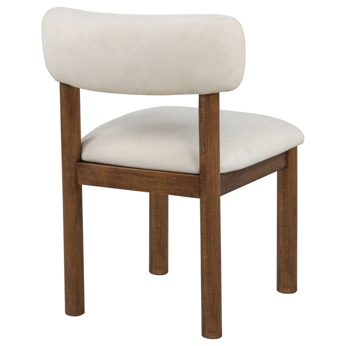 Silla auxiliar de comedor tapizada Faulkner (juego de 2) - crema