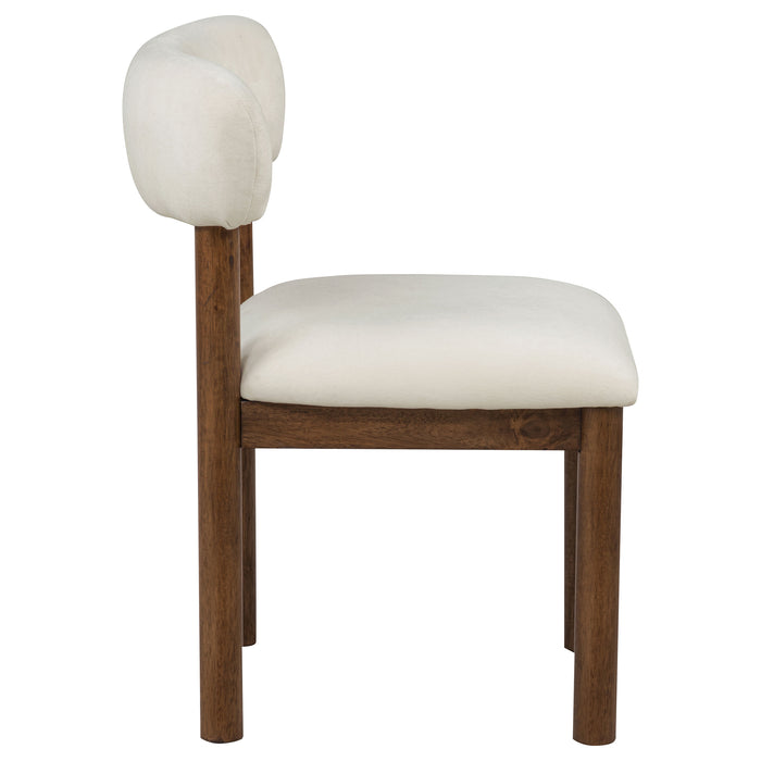 Silla auxiliar de comedor tapizada Faulkner (juego de 2) - crema