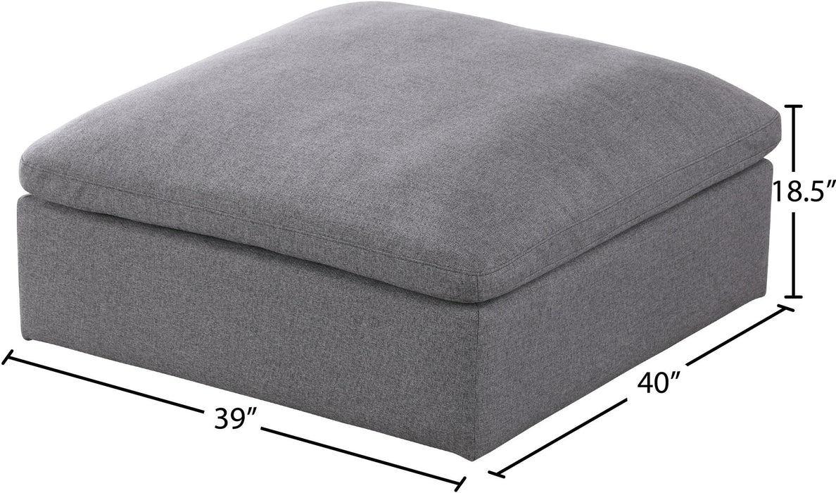 Serene Linen Textured Fabric Upholstered Deluxe Comfort Modular Ottoman
