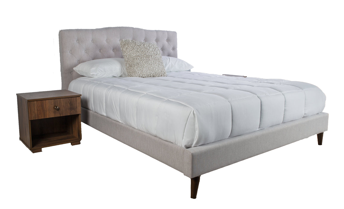 RACHEL UPHOLSTERED KING BED IN A BOX W/ 2 NIGHTSTANDS 1180DS-110