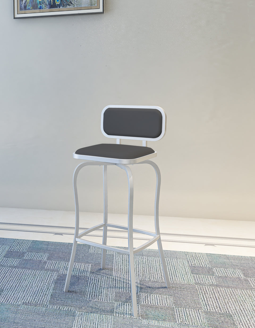 Modern Bar Height Stool w/ Memory Swivel 1192-BS-BLK — A&M