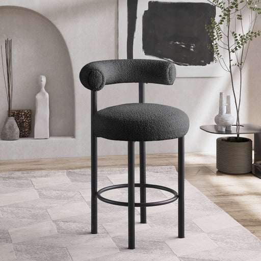 Bordeaux Boucle Fabric Upholstered Stool