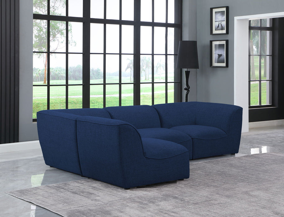 Miramar 109" Linen Textured Fabric Upholstered 4pc. Modular Sectional