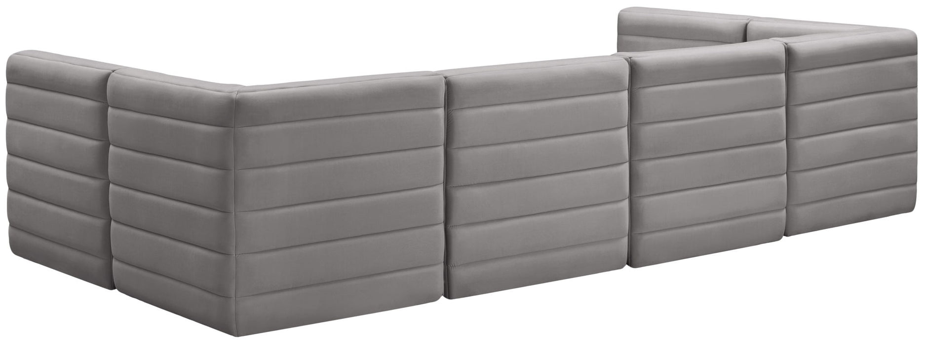 Quincy 126" Velvet Upholstered Comfort 6pc. Modular Sectional