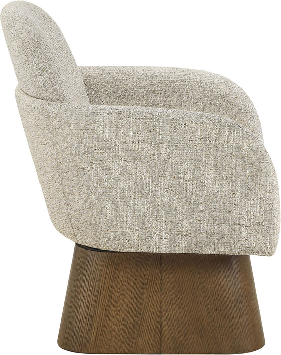 Marlowe Linen Textured Fabric Upholstered Swivel Chair