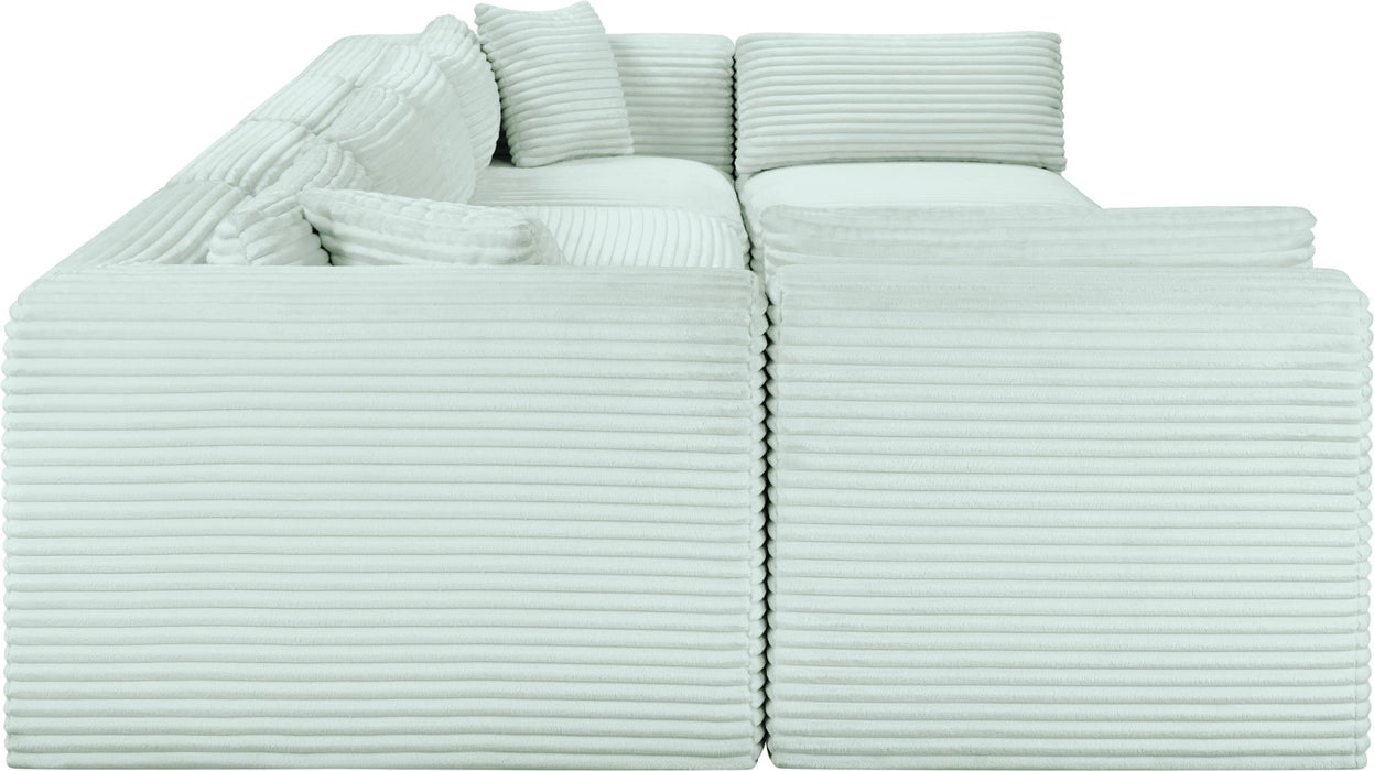 Shaggy 140" Corduroy Performance Fabric Upholstered Modular Sectional