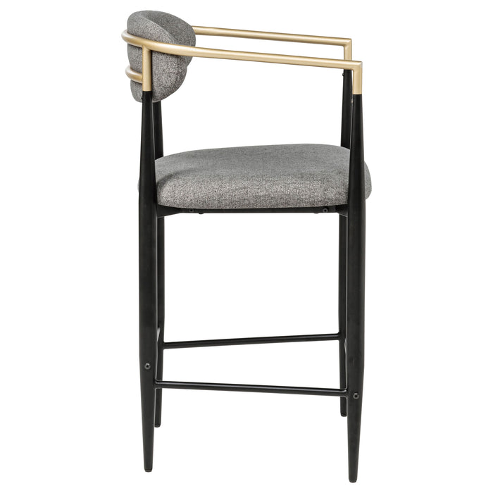 Tina Fabric Upholstered Counter Chair Grey (Set of 2)