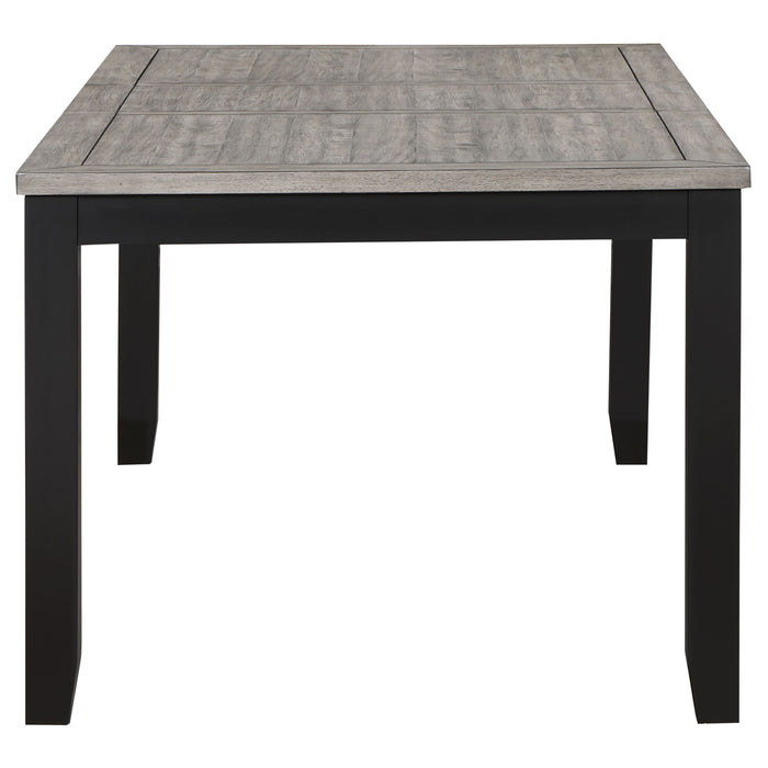 Elodie 7-piece Rectangular Extension Leaf Dining Set Grey and Black
