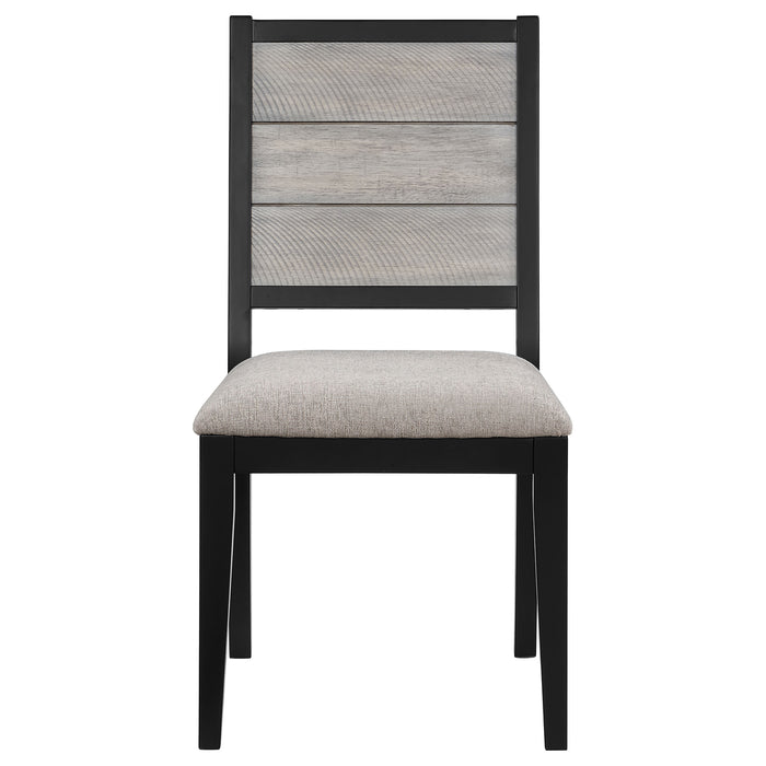Elodie 7-piece Rectangular Extension Leaf Dining Set Grey and Black