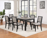 Mesa de comedor rectangular Elodie de 78 pulgadas con tablero de extensión negro