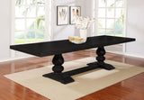 Mesa de comedor extensible Phelps de 123 pulgadas, negro desgastado