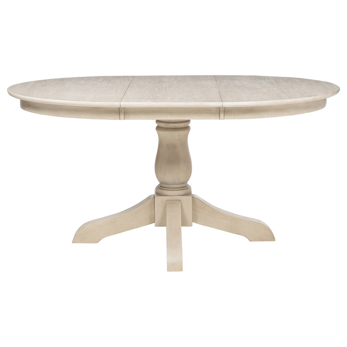 Juego de comedor ovalado con hoja extensible Orrison de 7 piezas de 62" - lino
