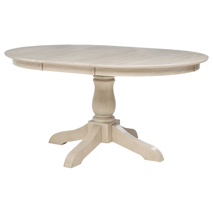 Juego de comedor ovalado con hoja extensible Orrison de 7 piezas de 62" - lino
