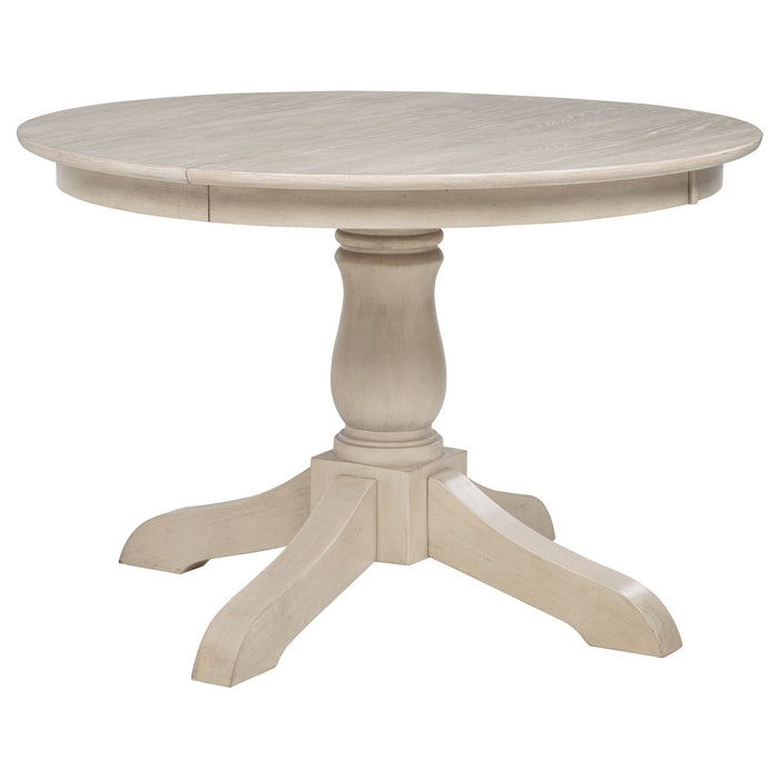 Juego de comedor ovalado con hoja extensible Orrison de 7 piezas de 62" - lino