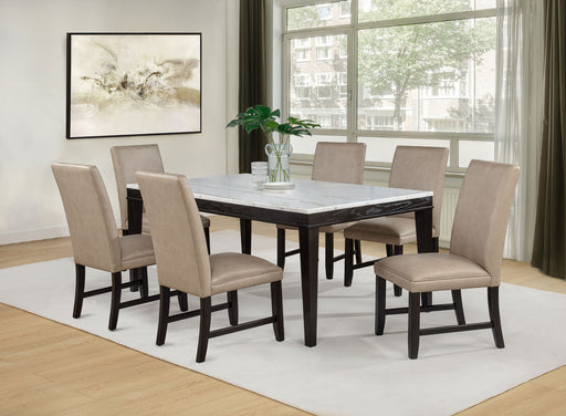 Averill Faux Leatherette Upholstered Dining Side Chair Tan (Set of 2) - Brown