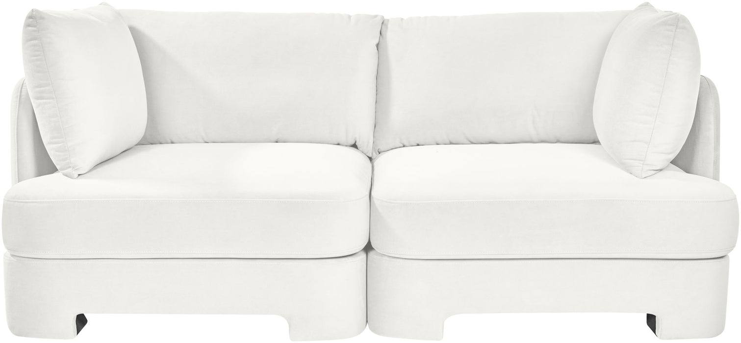 Hammond 74" Velvet Performance Fabric Upholstered 2pc. Modular Sofa