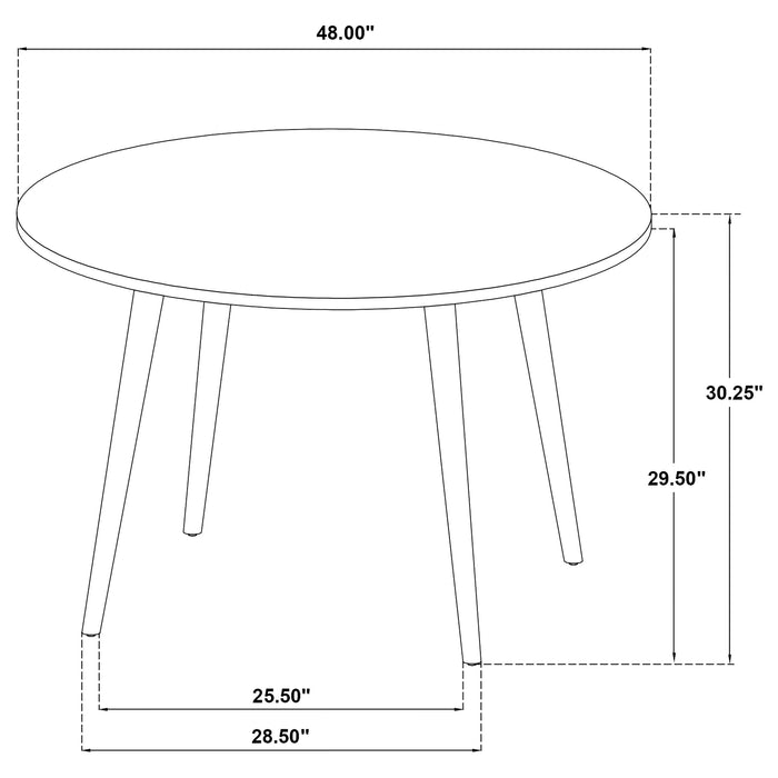 Andrews 5-piece Round Wood Dining Room Table Set Light Ash