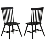 Silla auxiliar de comedor Andrews Windsor con respaldo de husillos, negra (juego de 2)