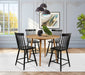 Andrews 5-piece Round Counter Dining Set Light Ash and Black
