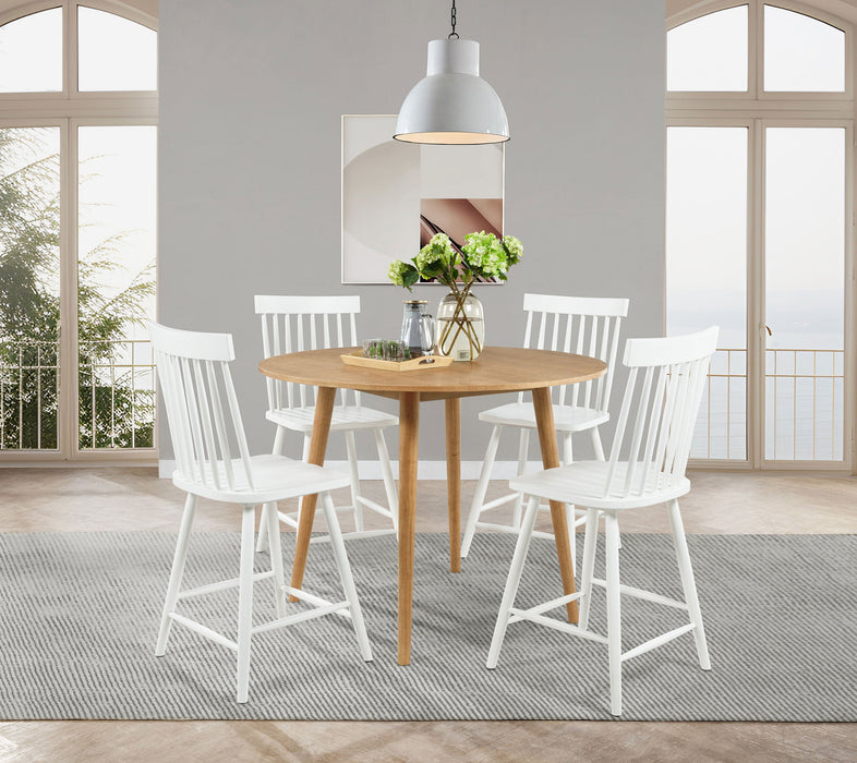 Andrews 5-piece Round Counter Dining Set Light Ash and Black