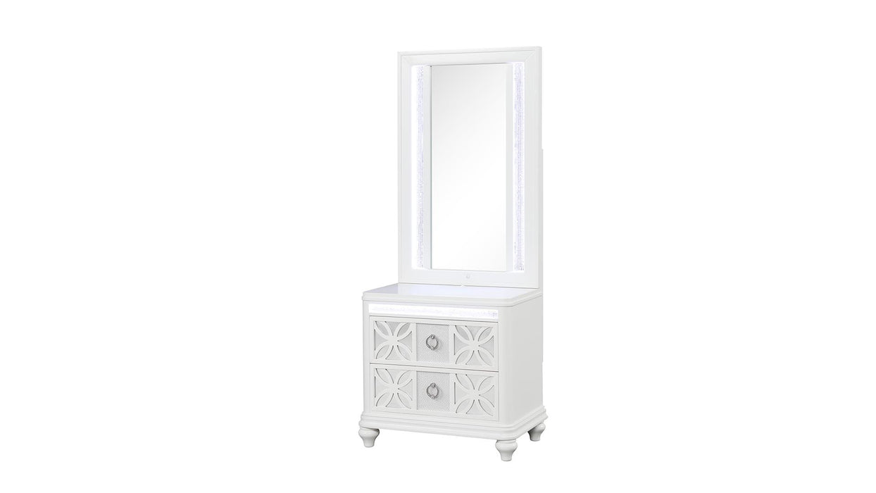 Abigale Nightstand – Abigale Nightstand with Mirror Top by Galaxy Home Furnishings