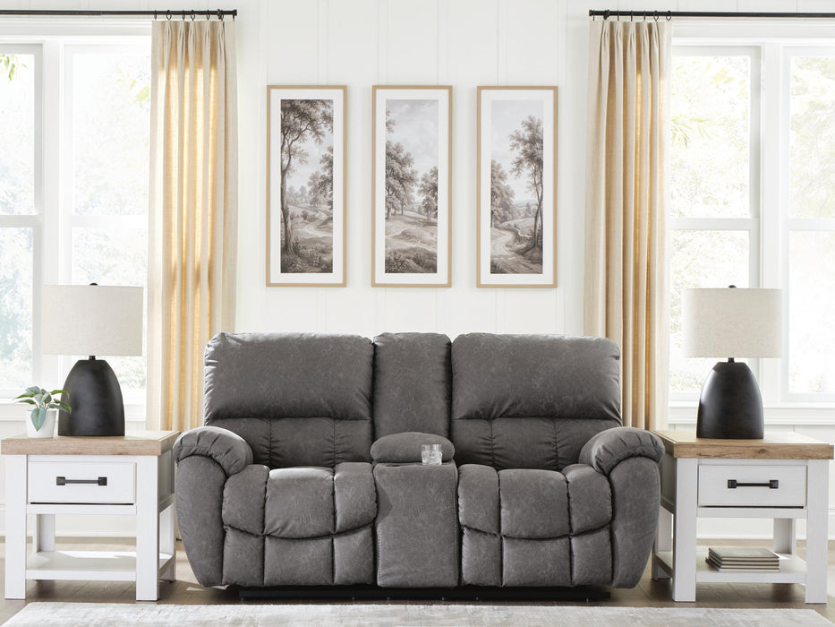 Bakerstein Power Reclining Loveseat with Console - Galaxy