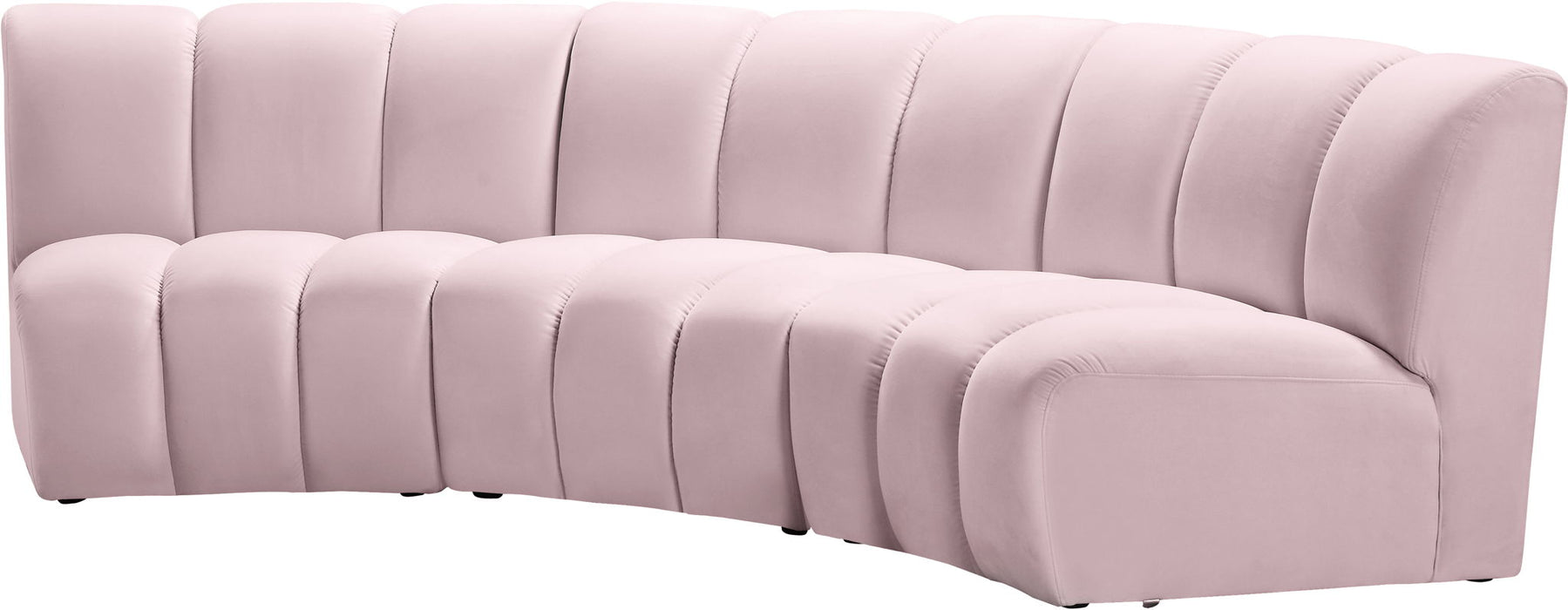 Infinity 119" Velvet Upholstered 3pc. Modular Sectional