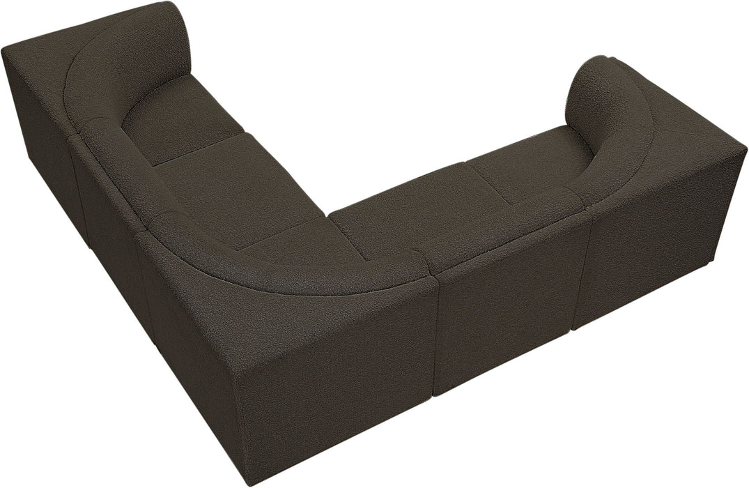 Ollie 128" Boucle Fabric Upholstered 5pc. Modular Sectional