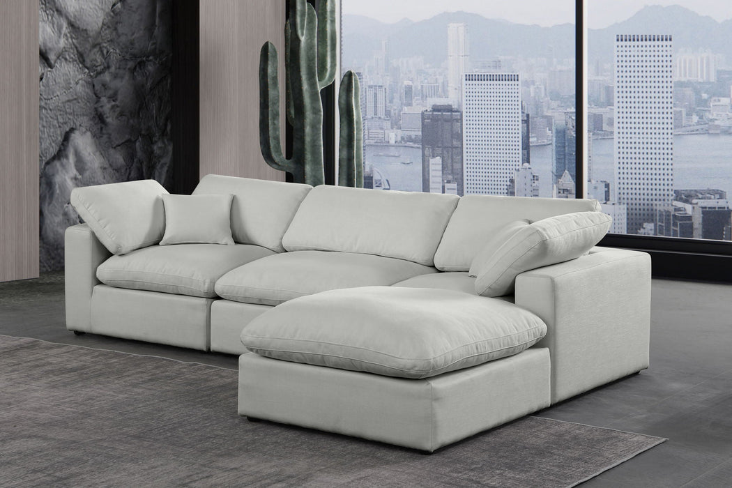 Comfy 119" Linen Textured Fabric Upholstered 4pc. Modular Sectional