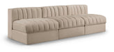 Rummi 87" Velvet Performance Fabric Upholstered 3pc. Modular Sofa
