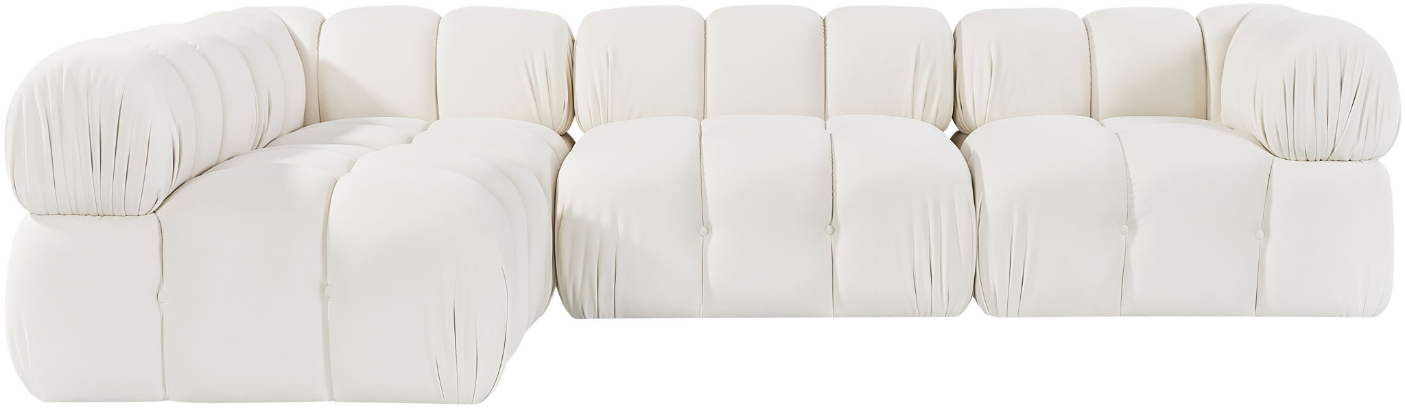Orin 111" Velvet Performance Fabric Upholstered 4 Pc. Modular Sectional