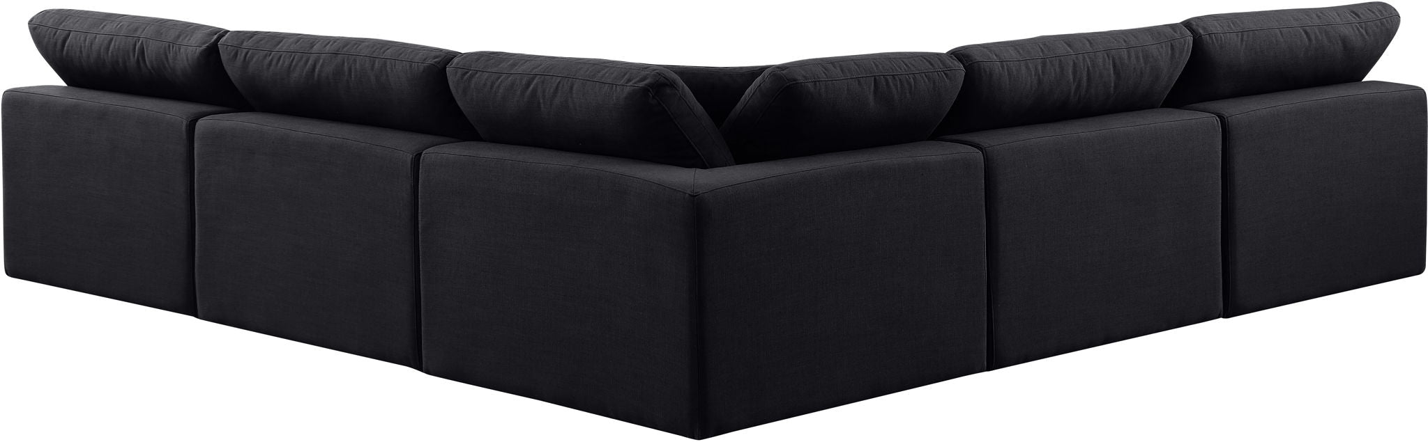Comfy 118" Linen Textured Fabric Upholstered 5pc. Modular Sectional