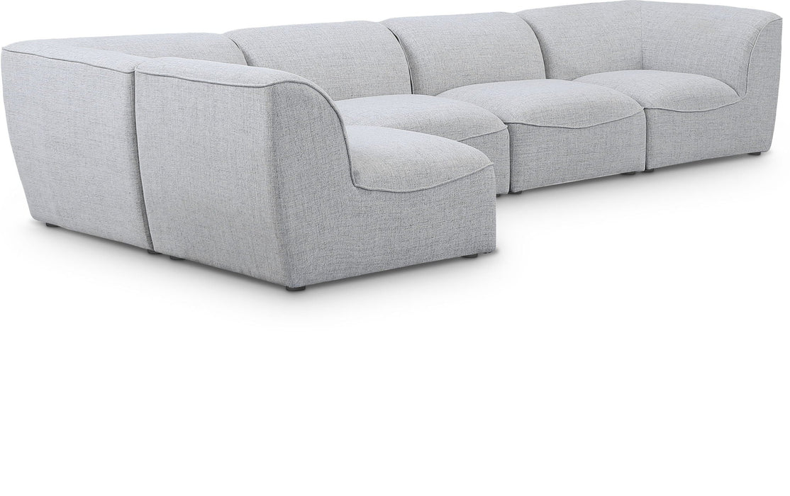 Miramar 142" Linen Textured Fabric Upholstered 5pc. Modular Sectional