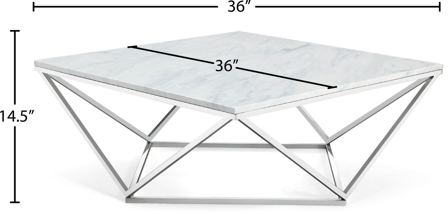 Skyler Genuine Marble Top And Chrome Steel Base End / Side Table