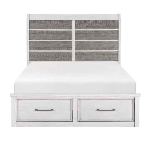 Cama de plataforma Ambrose con almacenamiento en la piecera