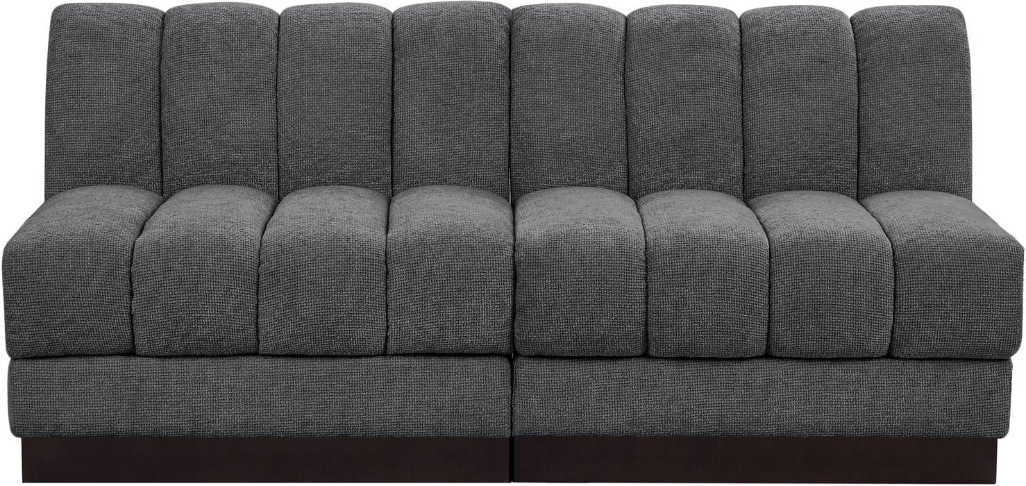 Quinn 64" Chenille Fabric Upholstered 2pc. Armless Modular Loveseat