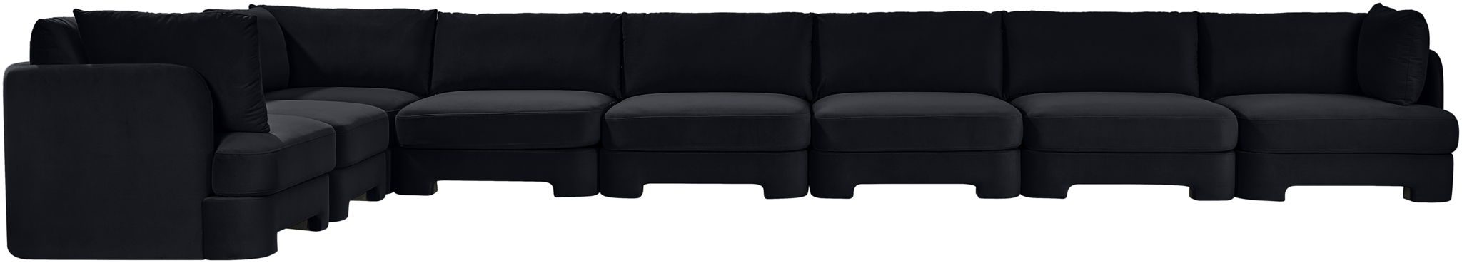 Hammond 222" Velvet Performance Fabric Upholstered 8pc. Modular Sectional