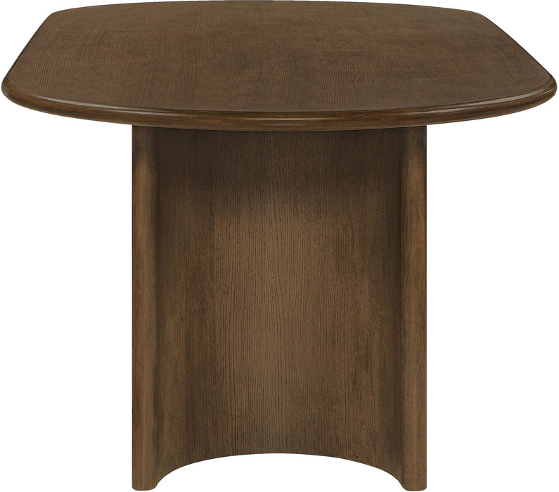 Mesa de comedor de madera maciza con enchapado de roble Caldra de 94"