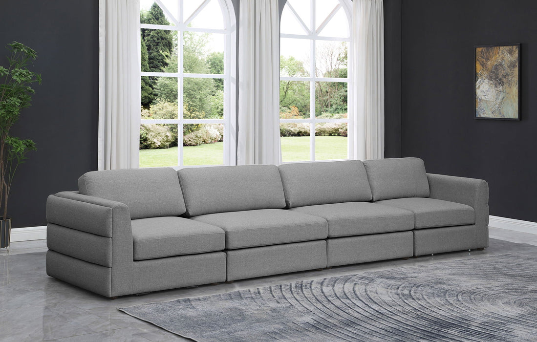 Beckham 152" Linen Textured Fabric Upholstered 4pc. Modular Sofa