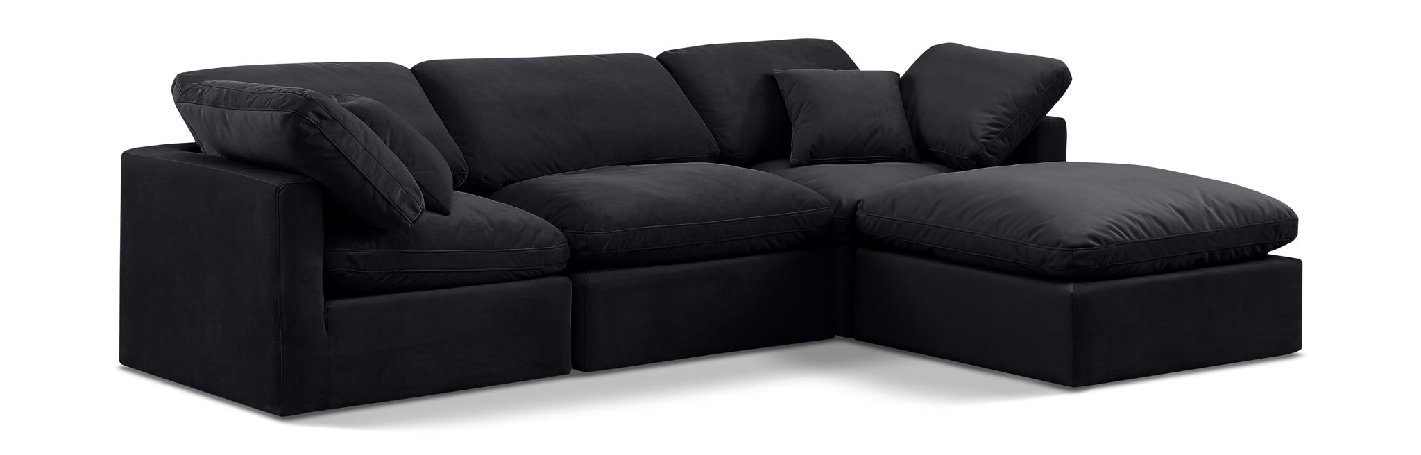 Seccional modular tapizado de terciopelo Indulge de 105" de 4 piezas