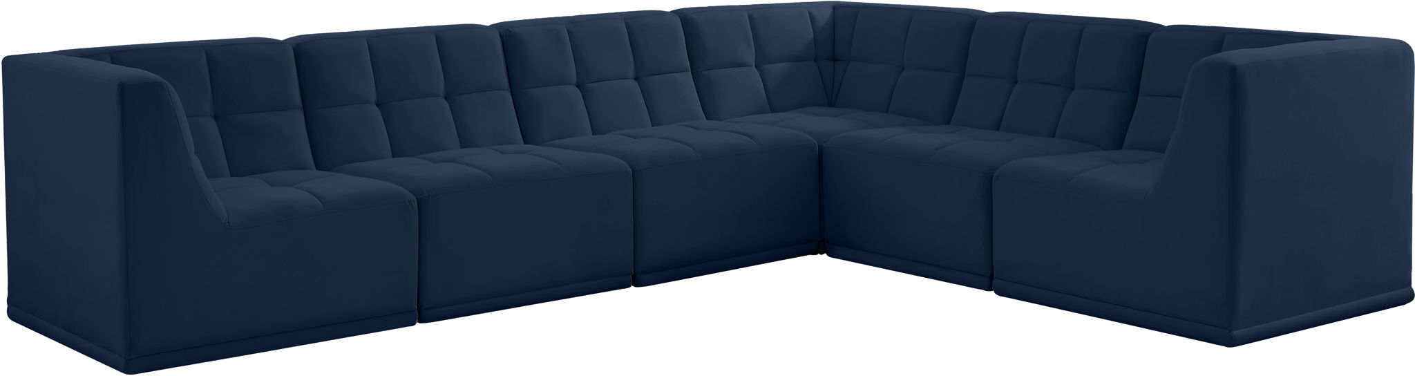 Relax 128" Velvet Upholstered 6pc. Modular Sectional