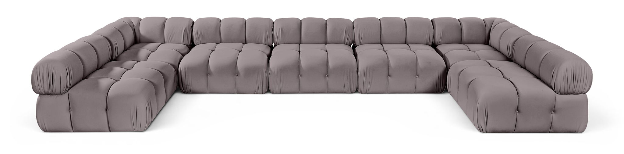 Seccional modular tapizado de terciopelo de alto rendimiento Orin de 185" de 7 piezas