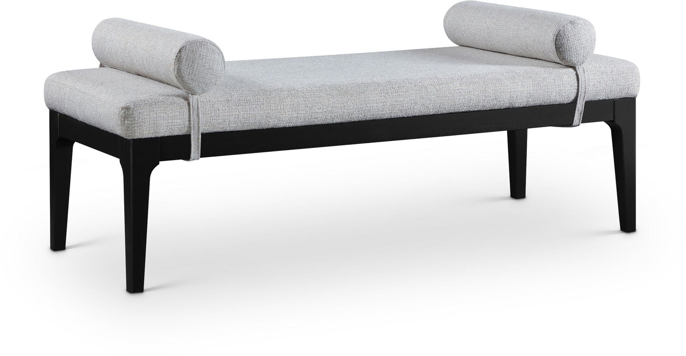 Priscilla Linen Textured Fabric Upholstered Bench