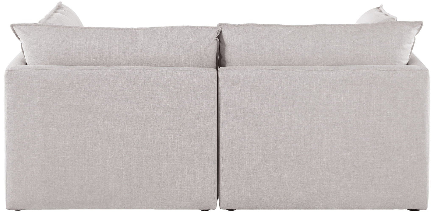 Mackenzie 80" Linen Textured Fabric Upholstered 2pc. Modular Loveseat