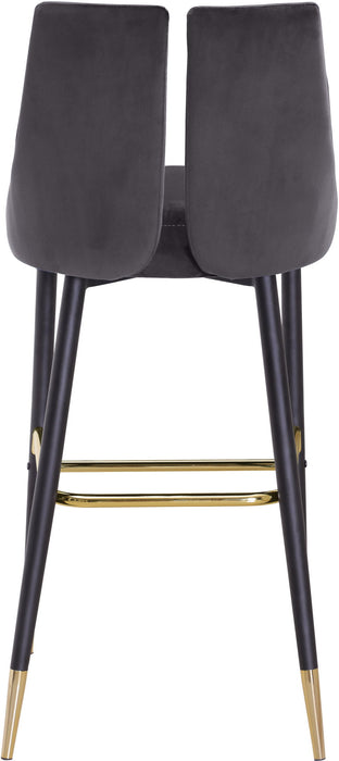 Sleek Velvet Upholstered Bar Stool