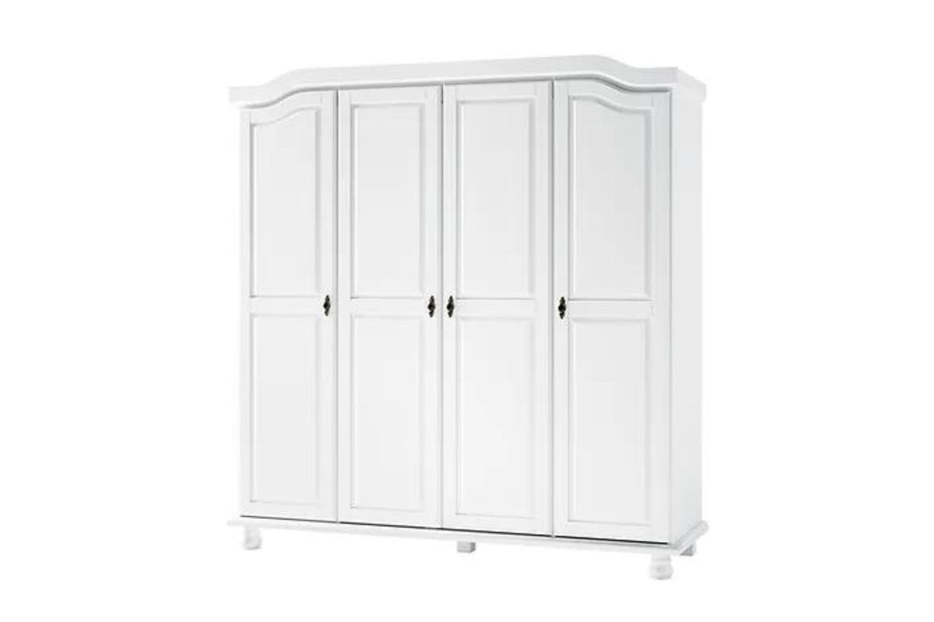 8203 - 100% Solid Wood Kyle 4-Door Wardrobe With Optional Shelves